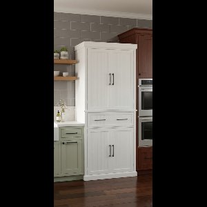 Luxe Multifunctionele Voorraadkast met Lade en Verstelbare Planken – Hoge Opbergkast voor Keuken, Woonkamer, Badkamer – Wit, Moderne Eetkast 183,5 cm Depauwwonen