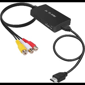 RCA naar HDMI-converter, composiet naar HDMI-adapter, ondersteunt 1080P PAL/NTSC en is compatibel met PS One, PS2, PS3, settopboxen, Xbox, VHS, videorecorders en Blu-ray-dvd-spelers.