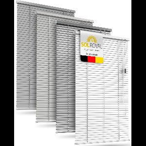 Sol Royal Aluminium Jaloezie Zonder Boren 90x175 cm incl. Klemsteunen – Aluminium Jaloezie Binnen voor Ramen 90 cm breed, 25 mm Lamellen – Privacy- & Zonwering – Glanzend Wit – JA2