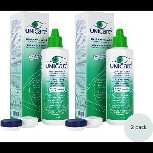 Unicare - Alles-in-één - 4 x 200ml - Lenzenvloeistof voor Harde contactlenzen - Premium Oogverzorging uit Nederland - incl. 4 lenzendoosje