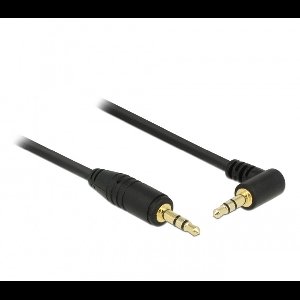 3,5mm Jack stereo audio kabel - haaks - verguld / zwart - 5 meter
