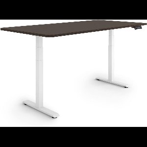 ESMART EZX-132WE 160 x 80 cm Ebbenhouten decor Ergonomisch zit-sta bureau Traploos elektrisch in hoogte verstelbaar 60,5-125,5 cm 3 x Geheugen Activiteit herinnering Snelle montage