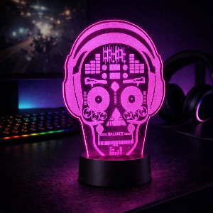 Qware - 3D LED Lamp - Skull - 16 kleuren & effecten - Acryl lamp - Touch control - Afstandsbediening