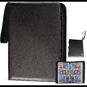 Verzamelmap 900 kaarten – 9 pocket – binder map met ritssluiting – 50 pagina’s – Zwart – Geschikt voor Pokemon kaarten