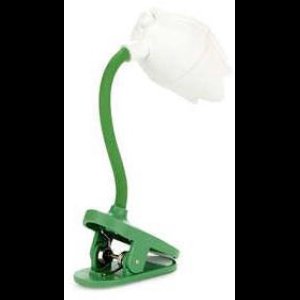 Balvi Boekenlampje Tulp – Wit – Clip-on Leeslamp – Flexibele Arm – Inclusief Batterijen – Kunststof – 11 cm