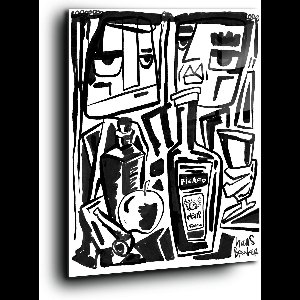 Pastis in Paris bad boys - Meerdere kleuren - Canvas 60 x 80 cm Ge