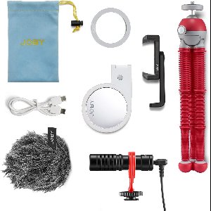 JOBY Beauty Creator Kit – Smartphone Statief met Flexibele Poten – Ringlamp en Microfoon – Vlog Set voor Content Creators, TikTok, YouTube en Instagram