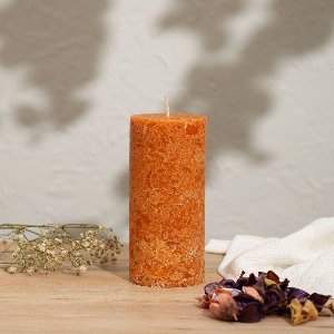 Grapefruit Ginger Marble Pillar Candle – Classic Ochre