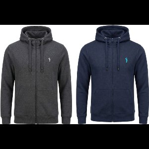 Hitman Vest Heren - 2-Pack - Trainingsvest Heren - Heren Vest met Rits - Met Capuchon - Met Zakken - 1 x Donker Grijs & 1 x Blauw - Maat S