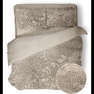 Eleganzzz Dekbedovertrek 3D Embossed Velvet Wave - Beige - Dekbedovertrek 240x200/220cm - Velvet Dekbedovertrek - 100% Velvet - Lits Jumeaux dekbedovertrekken