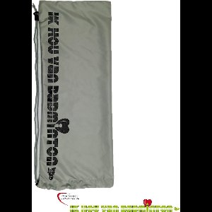 'Ik hou van badminton' draagtas / beschermhoes - grijs / zwart