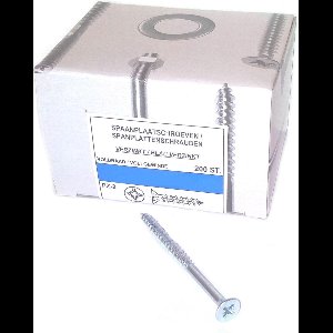 Spaanplaatschroef - Pozidrive 2 - 5,0 x 80mm - Deeldraad - Verzinkt (200 stuks)