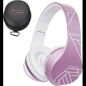 PowerLocus P2 Draadloze Over Ear Koptelefoon - Bluetooth 5.0 - Deep Bass - 20 Uur Speeltijd - Opbergtas - [Upgrade Wit/Paars]