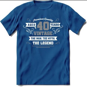 40 Jaar Legend T-Shirt | Zilver - Wit | Grappig Verjaardag en Feest Cadeau | Dames - Heren - Unisex | Kleding Kado | - Royal Blue - XXL