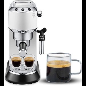 Thuys – Luxe Espressomachine – Koffiezetapparaat – Gemalen Koffie – Italiaanse Stijl – RVS – Klassiek Design – Wit