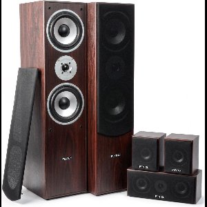 Surround set home cinema 5.0 - Fenton 1150 Watt - Complete set met 5 speakers - Walnoot