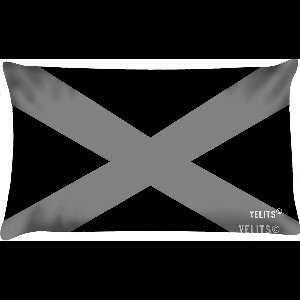 Sierkussen - Buitenkussen Men In Waterafstotend Bootkussen Cross - Zwart En Grijs - 60 Cm X 40 Cm