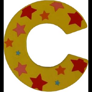Decoratieletter - C - Hout - 7cm - Geel