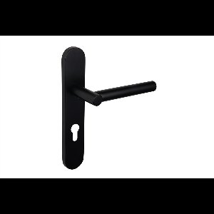 Lavuzo deurkruk Grosetto Zwart met afgerond schild PC72 | Per set | Deurklink met schild