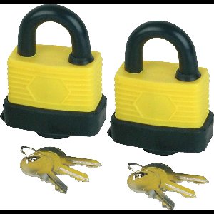 Bruder Mannesmann Hangslot met 3 sleutels - 2x - 40 mm - messing - waterdicht - kofferslot