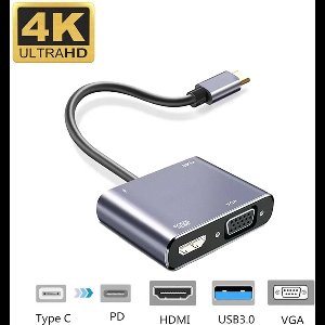 Innerlight® Connect+ USB C naar VGA / HDMI Adapter - USB C naar HDMI - USB C naar VGA - USB C HUB - USB C naar USB C / USB 3.0 / HDMI / VGA - Geschikt voor Apple MacBook Air en Pro - Geschikt voor Samsung - Geschikt voor Windows - Universeel