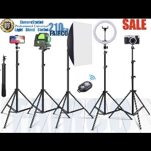 FAIRCO® Camerastatief 60≈210Cm hoog Inclusief Bluetooth Afstandsbediening, Telefoonhouder, 360° Mini Bal Head en GoPro Adapter - Statief Smartphone - Tripod Statief - Statieven