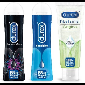 Durex - 210ml Glijmiddel - Perfect Gliss 1x100ml - Play Sensitive 1x100ml - Natural 1x100ml - Voordeelverpakking