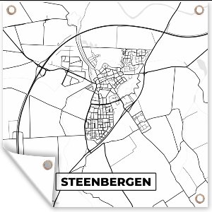 Tuindoek Kaart - Steenbergen - Stadskaart - Plattegrond - 100x100 cm