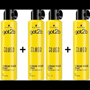 Schwarzkopf Got2b Glued Extreme Freeze Haarspray - Voordeelverpakking 4 x 300 ml
