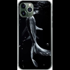 Telefoonhoesje Geschikt voor iPhone 11 Pro hoesje - Koi - Vissen - Water - Zwart - Siliconen Telefoonhoesje Telefoonhoesje