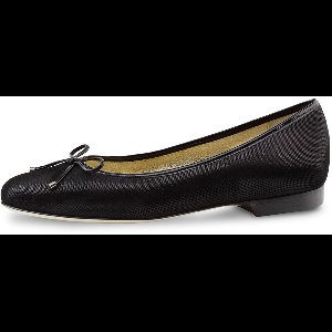 Werner Kern Minu Ballerina's voor Dames - Klassieke Ballerina Schoenen - Glanzend zwart suède - Instappers met Strikje - Damesschoenen Zwart - Werner Kern Ballerinas - Zwart - 42.5