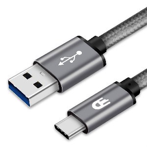 Drivv USB naar USB C Kabel - Snellader - USB C naar USB A Oplaadkabel - 1 meter - Space Grey