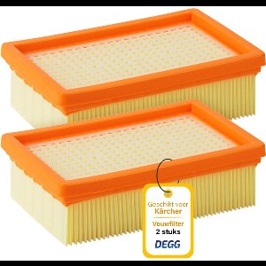 DEGG® - Vouwfilter Geschikt voor Kärcher - Vlakfilter - WD4, WD5 en WD6 - MV4, MV5 en MV6 - Vervangt: Kärcher 2.863-005.0 - Platte Vouwfilters - Premium Kwaliteit - 2 STUK(S)