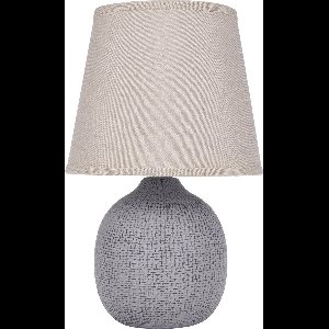 BRUBAKER Tafellamp bedlampje - 28,5 cm - bruin/beige - keramische lampvoet met structuur - linnen kap beige