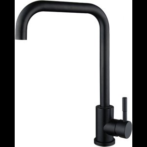 Badkamer & Keukenkraan Zwart inclusief aansluitingen - Waterbesparende keuken kraan - Wastafel Kraan - Zwart