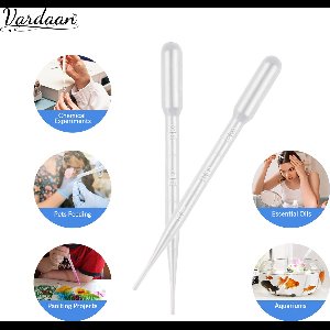Vardaan - 5 stuks pipet voor vloeistoffen - 3ML - pipet - pipet voor vloeistoffen - doseerpipet - plastic pipet - whisky pipet - transparante transferpipetten - kunststof - pipet voor laboratoriumproeven - meetpipetten wegwerppipetten