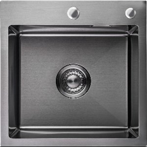 LOMAZOO Spoelbak Met Kraangat – Spoelbak Keuken - Spoelbakken Keuken – Wasbak Keuken - Gun Metal RVS - 34 x 45 cm[ELLA]