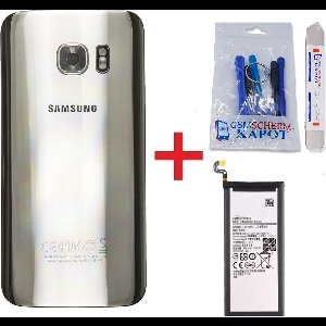 Achterkant + batterij geschikt voor Samsung Galaxy S7 Edge -zilver