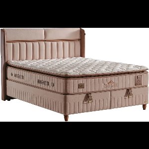 Bambi Biosalt - Bed Boxspring Set - Complete Boxspring - 160x200 - Slaapkamerbed - 1 x Matras met Topper - 2 x Bedbox - 1 x Hoofdbord