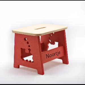 Houten kruk voor kinderen met eigen naam - Kinderkruk - Opstapje - Rood - Trein - Gepersonaliseerd cadeau