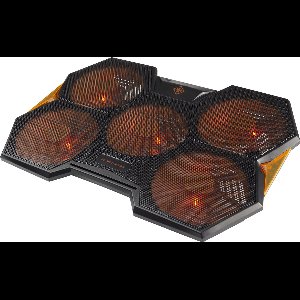Deltaco GAM-072 Laptopkoeler met 5 Ventilatoren - tot 17,3 inch - Zwart/Oranje