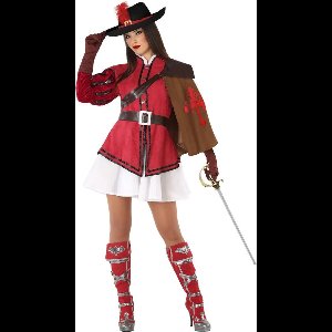 Costume for Adults 113787 Red (3 pcs) Female Musketeer