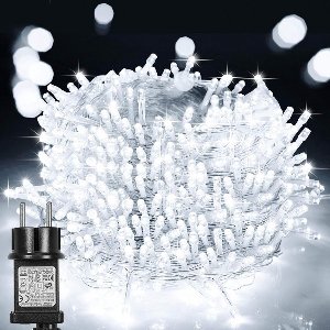 MUPOO Wit Kerstverlichting Buiten - 30 m 300 LED's - 8 modi - IP44 Waterdicht - met Timer en Geheugenfunctie - Ideaal voor Binnen en Buiten - Perfect voor Kerstdecoratie - Kerstversiering