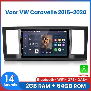 Awesafe Autoradio Voor VW Volkswagen Caravelle 2015 t/m 2020 - Android 14 - Draadloos Apple Carplay & Android Auto - 2GB + 64GB - 4 Core processor - Bluetooth & Wifi GPS Navigatie - 2015 2016 2017 2018 2019 2020