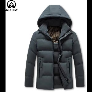 Winterjas Heren - Warme Puffer Jas - Waterafstotend - Winddicht - Met Capuchon - Comfortabele Pasvorm - Outdoor - Casual - Grijs - XL