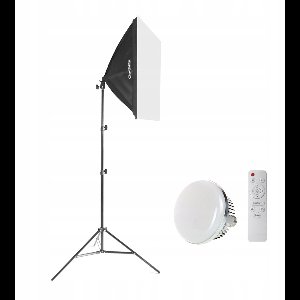 Softbox LED 40x40cm met standaard & afstandsbediening - 100W