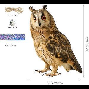 Duurzame Vogel afschrikkende Uil - Effectieve Vogelbeschermer met Bel voor Tuin en Fruitboomgaard