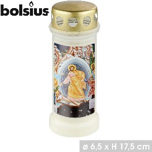 "BOLSIUS" WACHTKAARS 6 DAGEN WIT JEZUS – 12 STUKS