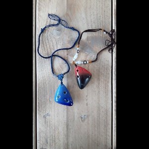 STL Ketting Ocarina - 6 gaten - Keramisch Blauw