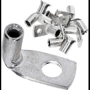 10 stuks Kalitec KA1-L6 in de handel verkrijgbare buiskabelschoenen haaks 6 mm² M6 I zonder kijkgat I 90° I Made in Germany